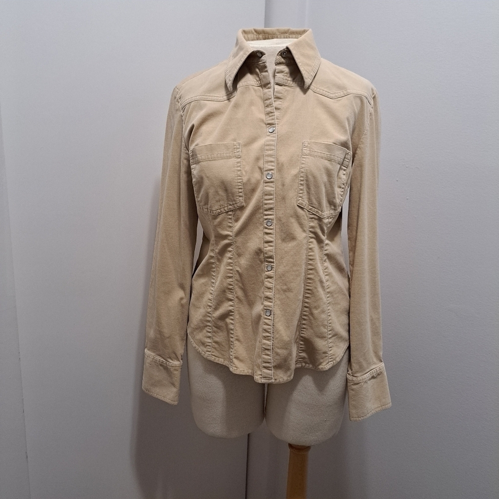 3 FOR 12 SALE LOFT Snap Button Long Sleeve  Corduroy Like Size 10